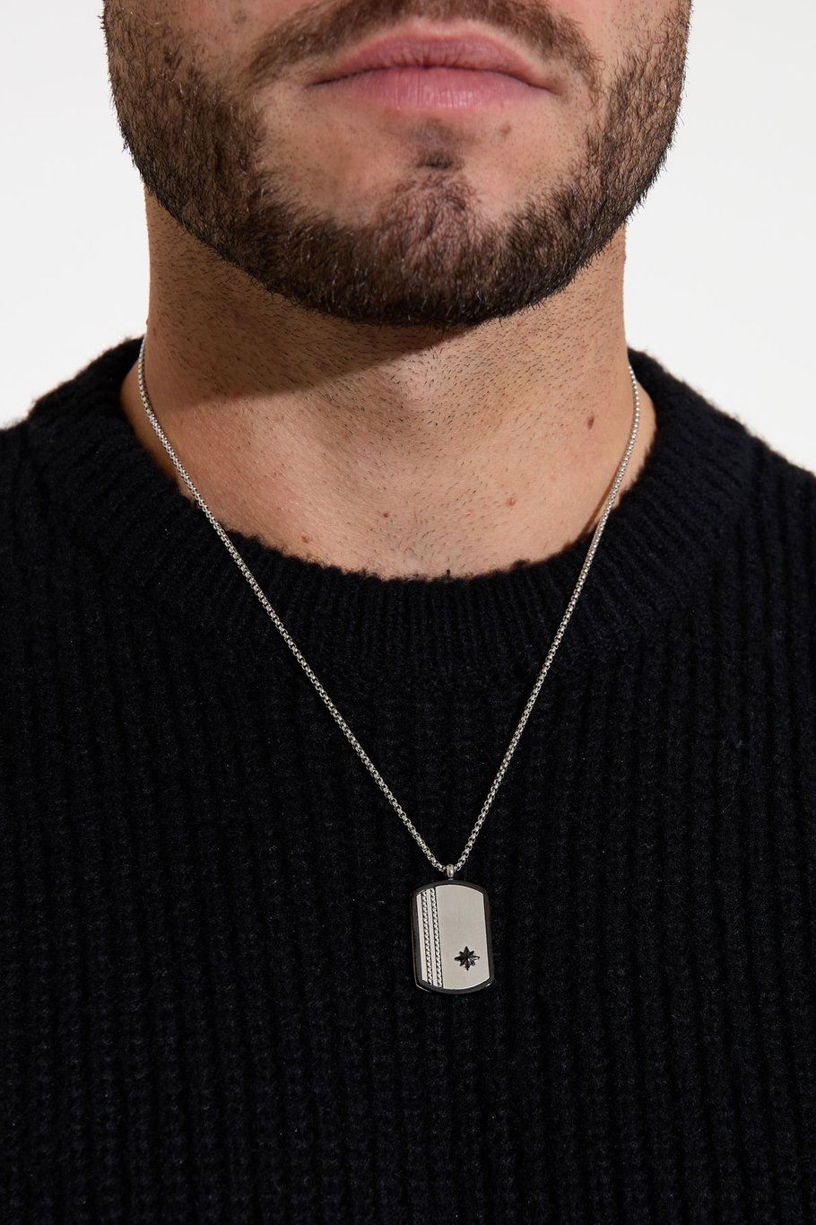 Herren-Halskette mit silbernem Anhänger – Silber Bild3
